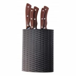 Le moins cher 👍 Bloc à Couteaux Tressé + 5 Couteaux Lebrun ❤️