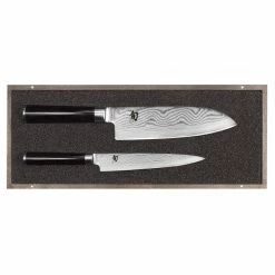 Budget 🎁 Set Couteau Santoku et Couteau Universel Shun Classic Damas Kai ⭐